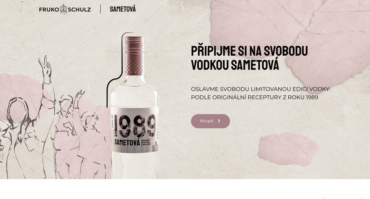 Ukázka kampaňového webu Sametová Vodka – jednostránkový web pro limitovanou edici | Jonas Kopp